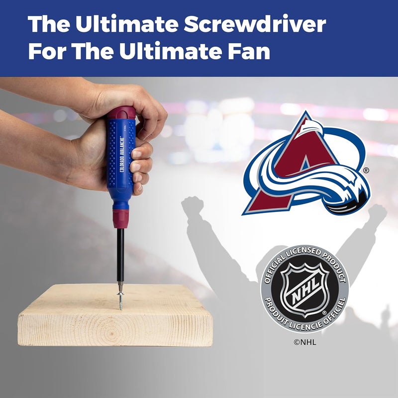 Megapro ® NHL® Team Edition Multi-bit Screwdriver | Officially Licensed NHL® Gear | Durable, Ergonomic, Pro-Grade Screwdriver (Colorado Avalanche®) - Image 5